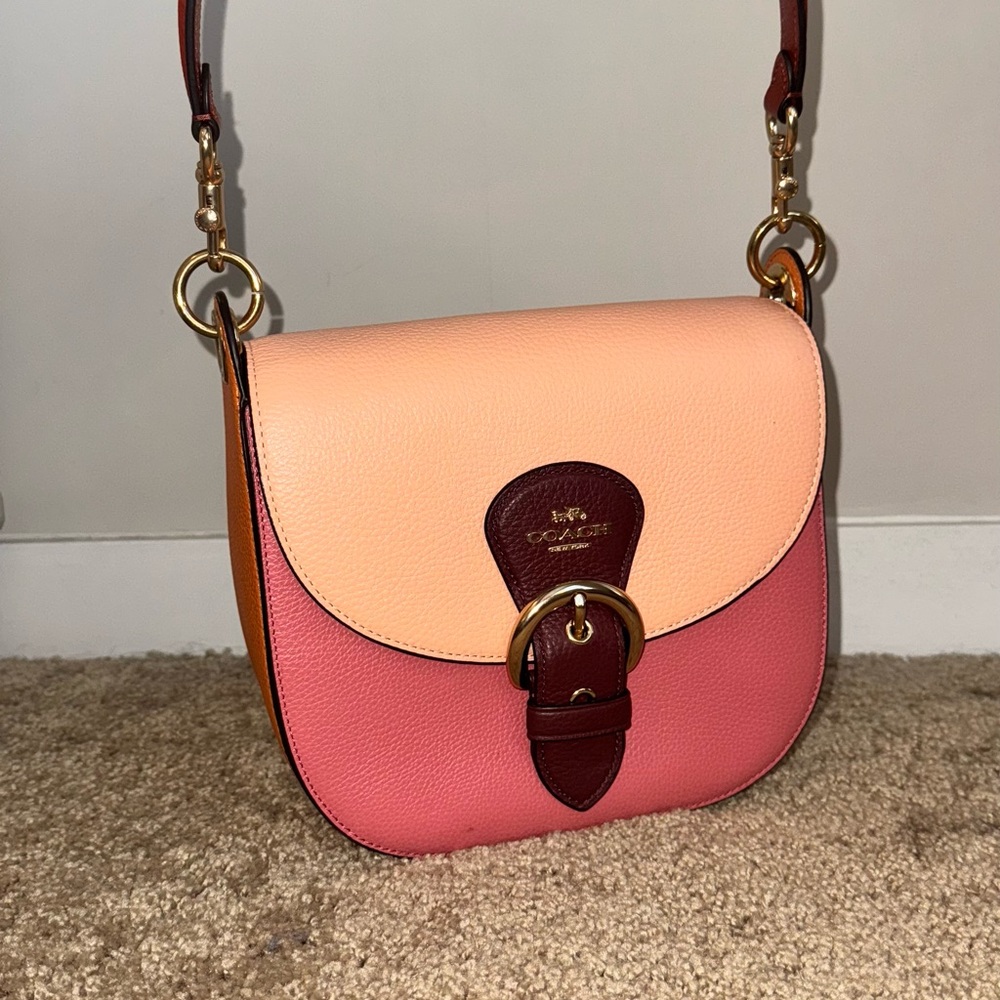 Coach Two-Tone Pink and Peach Crossbody Bag